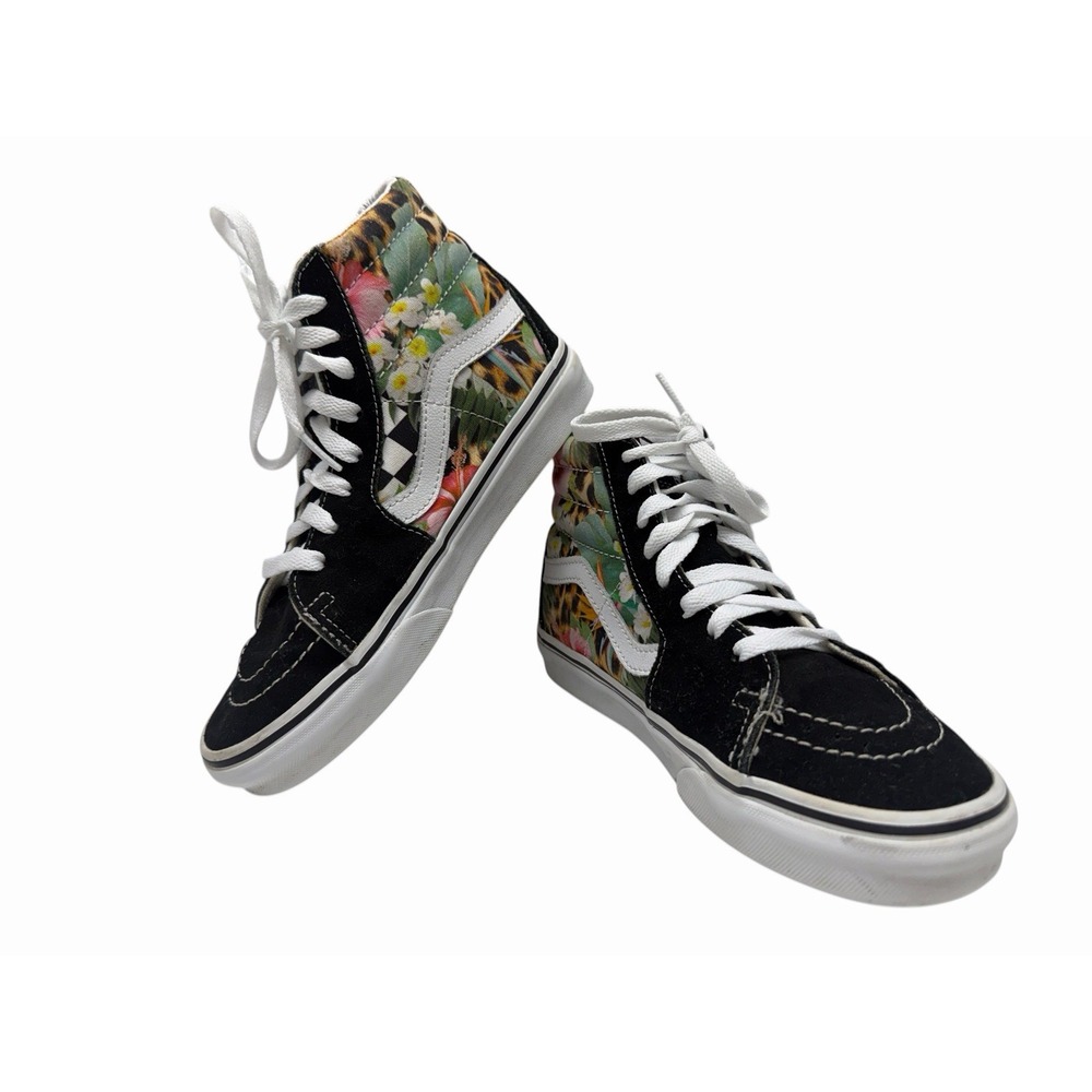 Vans Off The Wall Black Suede  Flower Skater Hi top Sneakers Unisex M 4/ W 5.5